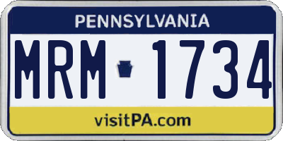 PA license plate MRM1734