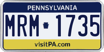 PA license plate MRM1735