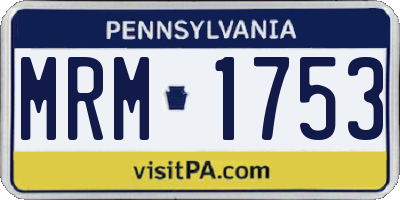 PA license plate MRM1753