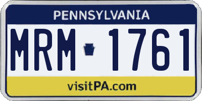 PA license plate MRM1761