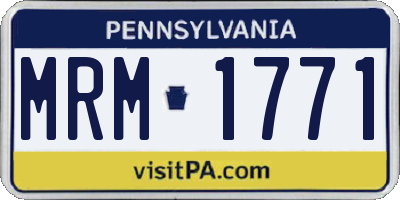 PA license plate MRM1771
