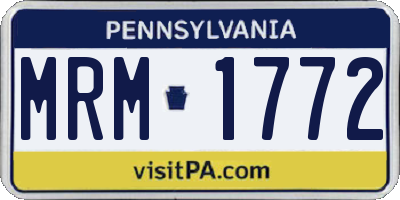 PA license plate MRM1772