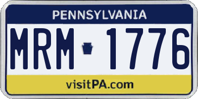 PA license plate MRM1776
