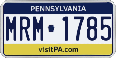 PA license plate MRM1785