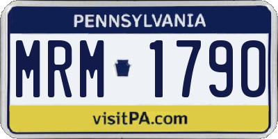 PA license plate MRM1790