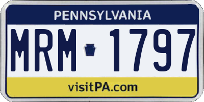 PA license plate MRM1797