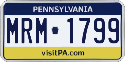 PA license plate MRM1799