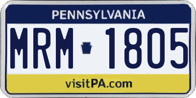 PA license plate MRM1805
