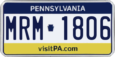 PA license plate MRM1806