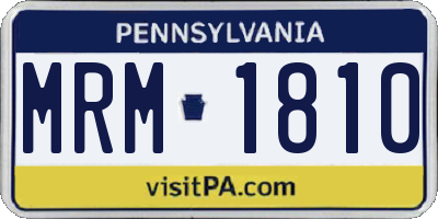 PA license plate MRM1810