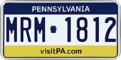 PA license plate MRM1812