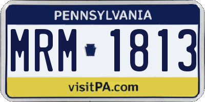 PA license plate MRM1813