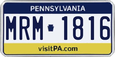 PA license plate MRM1816