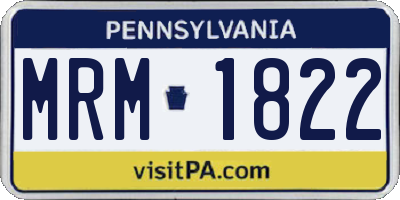 PA license plate MRM1822