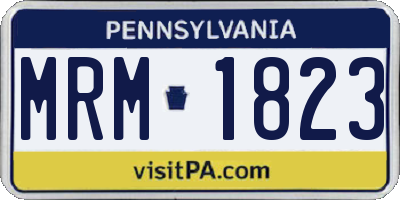 PA license plate MRM1823