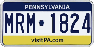 PA license plate MRM1824