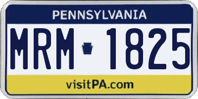 PA license plate MRM1825