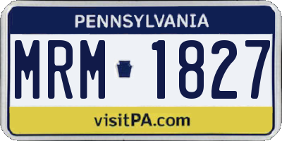 PA license plate MRM1827