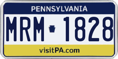 PA license plate MRM1828