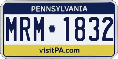 PA license plate MRM1832