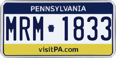PA license plate MRM1833