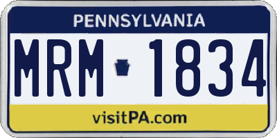 PA license plate MRM1834