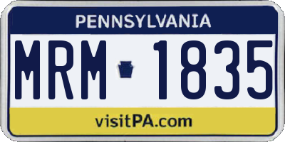 PA license plate MRM1835