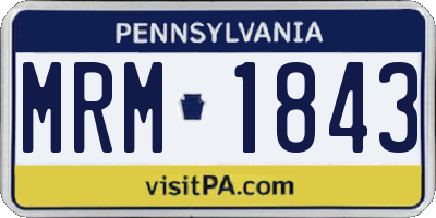 PA license plate MRM1843