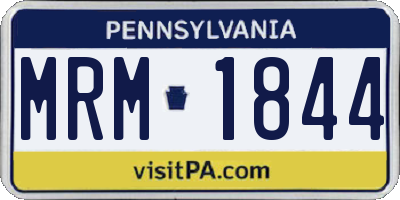 PA license plate MRM1844