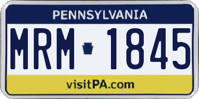 PA license plate MRM1845