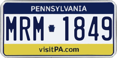 PA license plate MRM1849