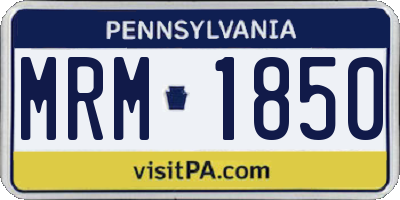 PA license plate MRM1850