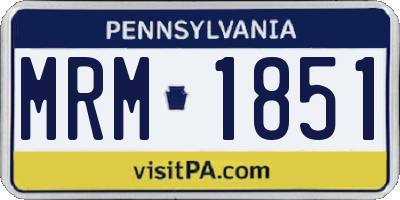 PA license plate MRM1851
