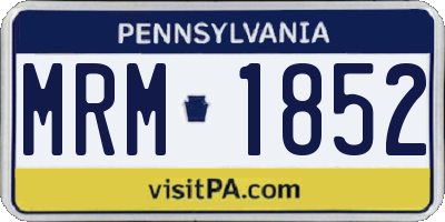 PA license plate MRM1852