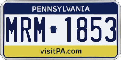 PA license plate MRM1853