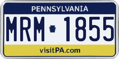 PA license plate MRM1855