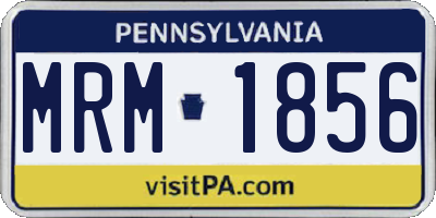 PA license plate MRM1856