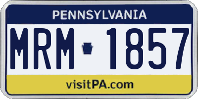 PA license plate MRM1857