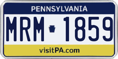 PA license plate MRM1859