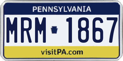 PA license plate MRM1867