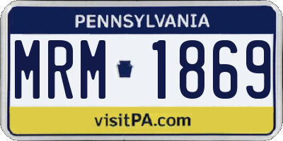 PA license plate MRM1869