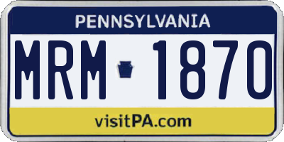 PA license plate MRM1870