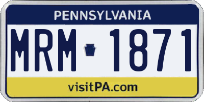 PA license plate MRM1871