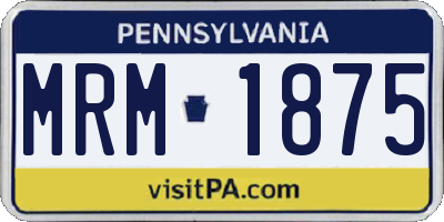PA license plate MRM1875