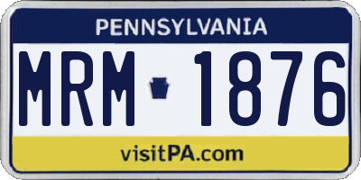 PA license plate MRM1876