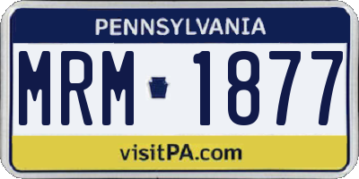 PA license plate MRM1877