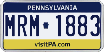PA license plate MRM1883