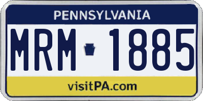 PA license plate MRM1885