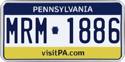 PA license plate MRM1886
