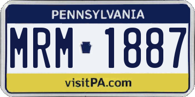 PA license plate MRM1887
